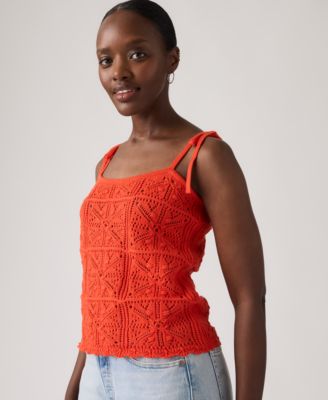 Women's Abbey Tie-Shoulder Crochet Tank Top