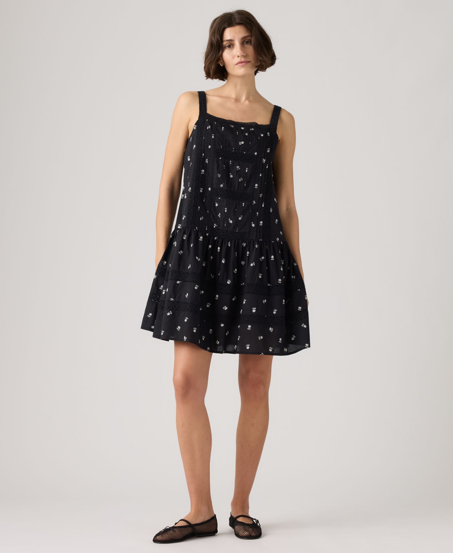 Premium Women's Kate Floral Square Neck Mini Dress