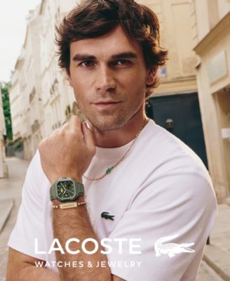 Men's LC33 Square Khaki Silicone Strap Watch, 44x50mm