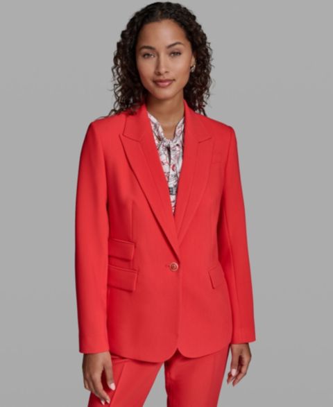 Женские пиджаки KARL LAGERFELD PARIS Notch Lapel Woven Blazer