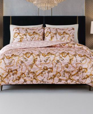 Printed Satin Chain 3-Piece Quilt Set, King