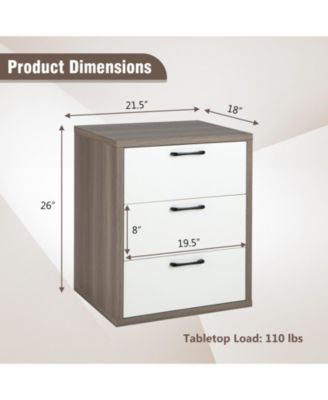 Modern Dresser Nightstand with 3 Slide-Out Drawers