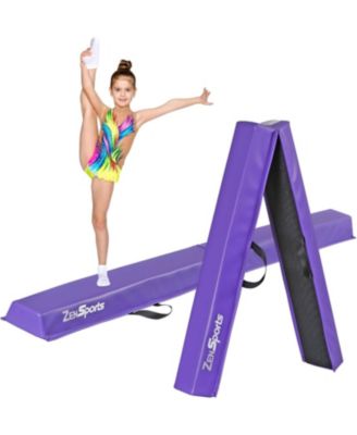 6ft Folding Kids' Gymnastics Balance Beam, Anti-Slip Base, Firm Foam