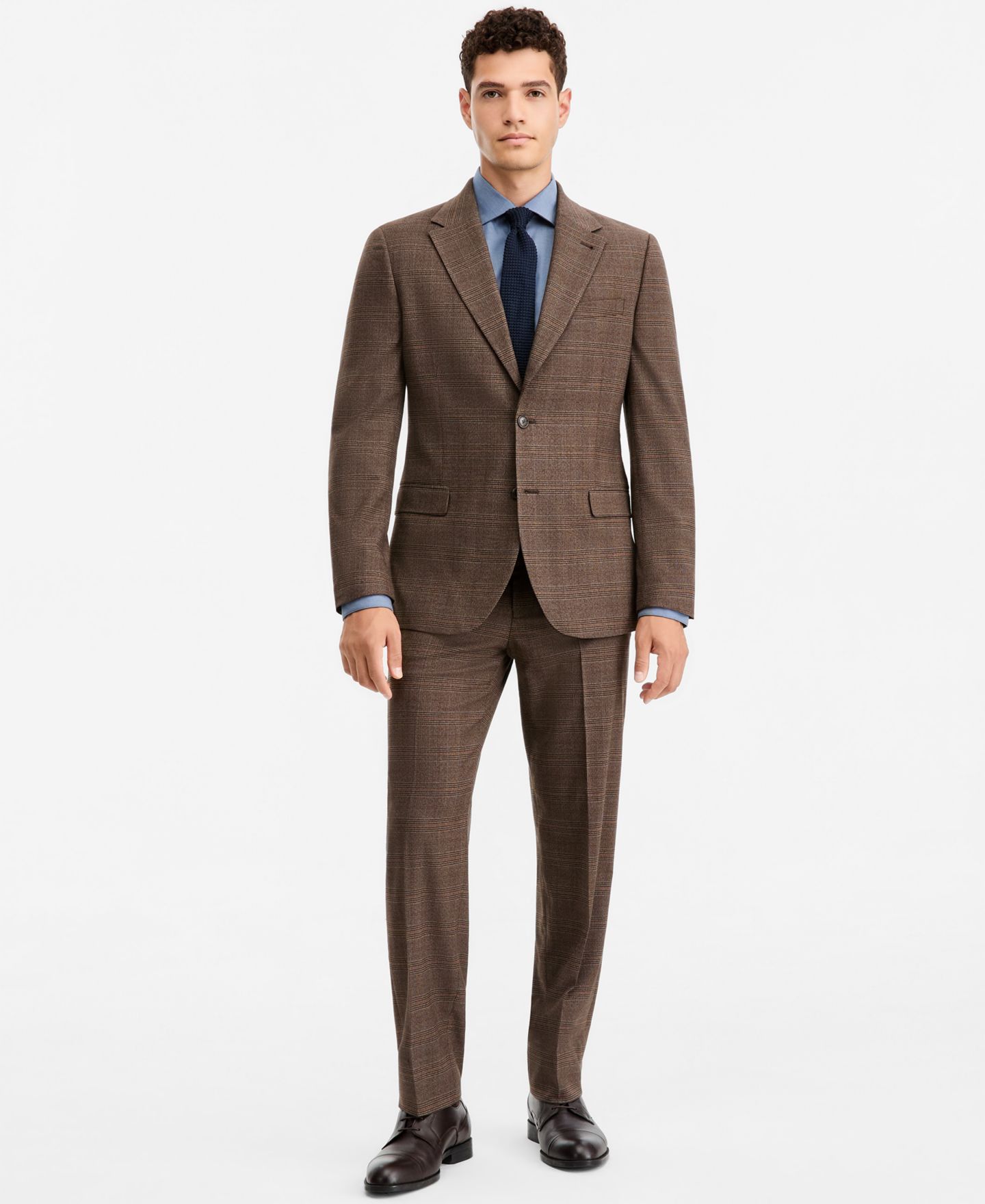 Мужские комплекты Nautica Modern-Fit Stretch Fall 2-Piece Suit, цвет: Коричневый клетчатый — фото 2