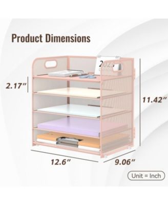 5-Tier Mesh Letter Tray Desk Organizer