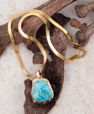 Turquoise Baron Snake Chain Pendant Necklace