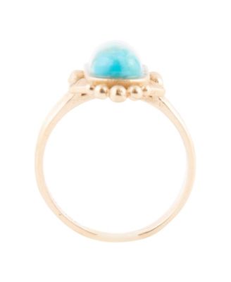Plateau Blue Turquoise and Golden Ring
