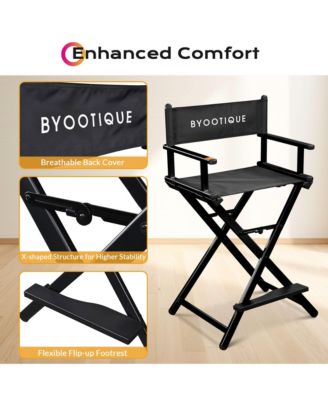 28" Height Tall Director Chair Folding Artist Makeup Salon 2 Pack