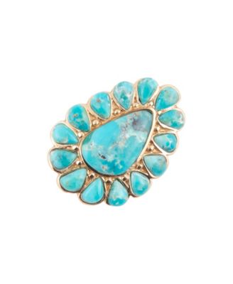 Durango Blue Turquoise Golden Statement Ring