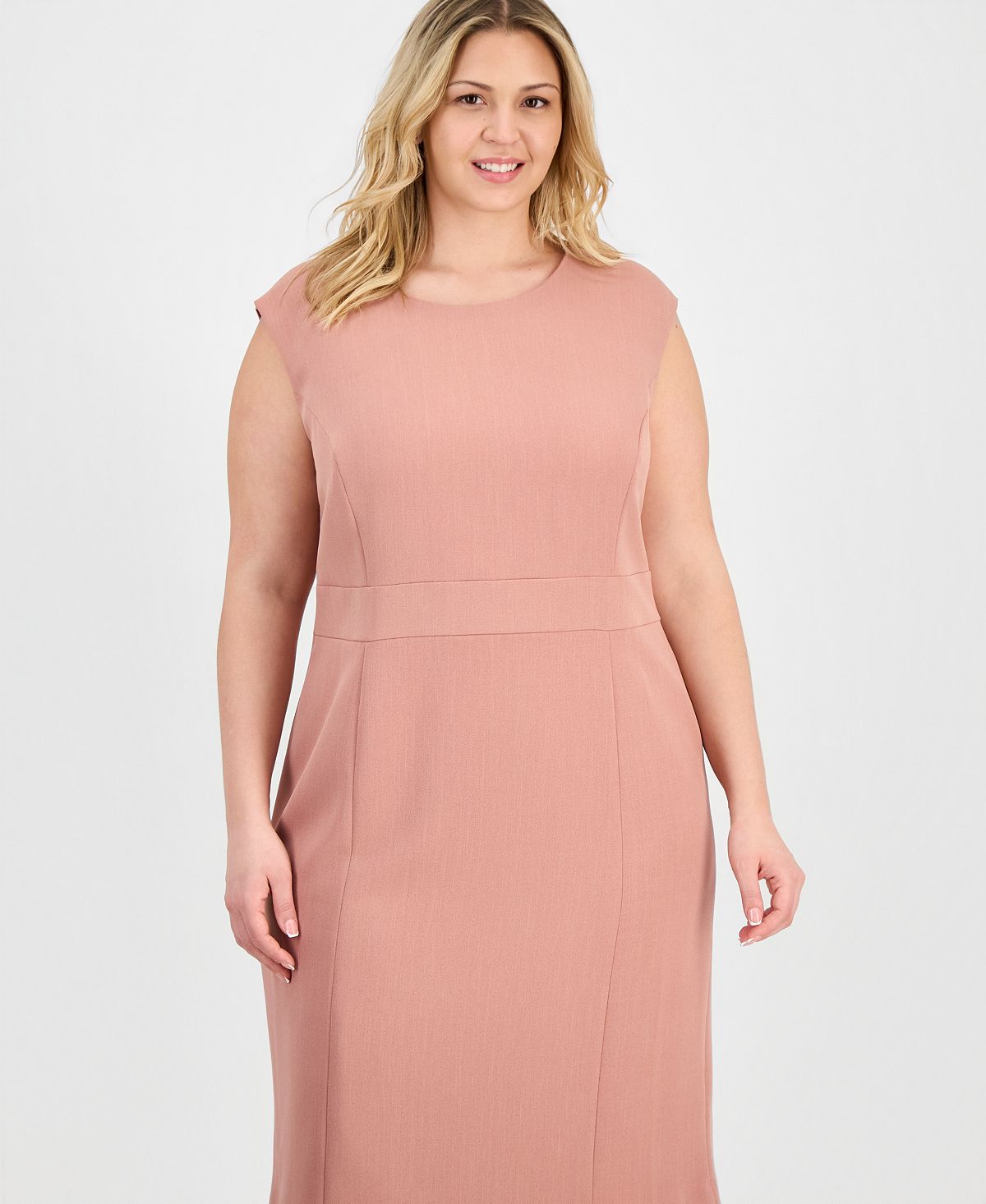 Kasper Plus Size Extended Cap Sleeve Sheath Dress view 2 — MAYCSS fashion products