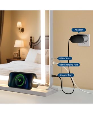 30"x20" LED Makeup Mirror with 3 Color Modes, 10X Magnifier, Smart Touch, for Tabletop or Wall Mount