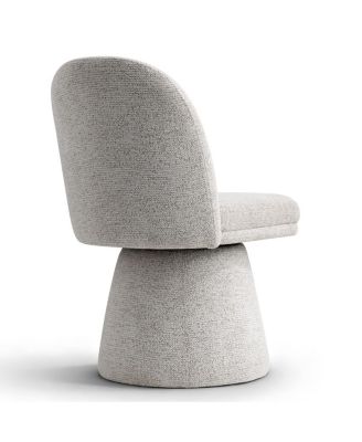 Modern Armless Upholstered Fabric 360 Swivel Dining Chair 1 Piece