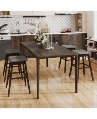 30 in Swivel Counter Height Bar Stool Set of 2 with Linen Seat and Rubber Wood Legs