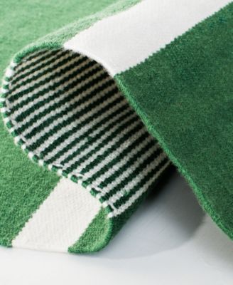 Hanover Stripe LRL2461B Green 8' X 10' Outdoor Area Rug