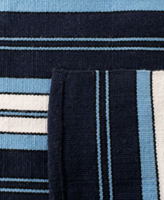 Leopold Stripe LRL2462A Navy 5' X 8' Outdoor Area Rug