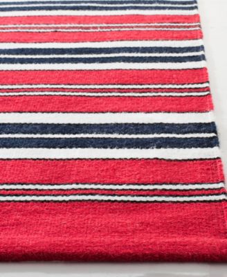 Leopold Stripe LRL2462E Red 5' X 8' Outdoor Area Rug