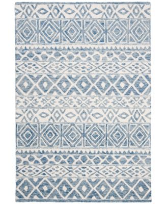 Theresa LRL6650A Ivory and Blue 4' X 6' Area Rug