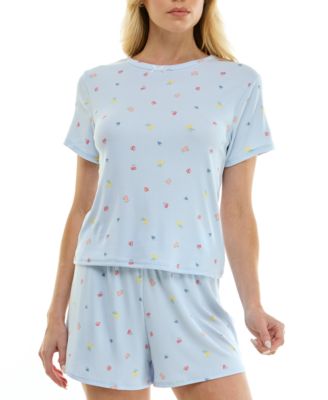 Women's Short-Sleeve T-Shirt and Pull-On Shorts, 2-Piece Set