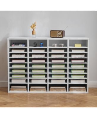 SUGFIT 36 Compartment Wooden Literature Organizer Mailbox for Office Storage