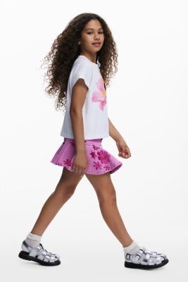 Girls Girls's Short denim floral skirt