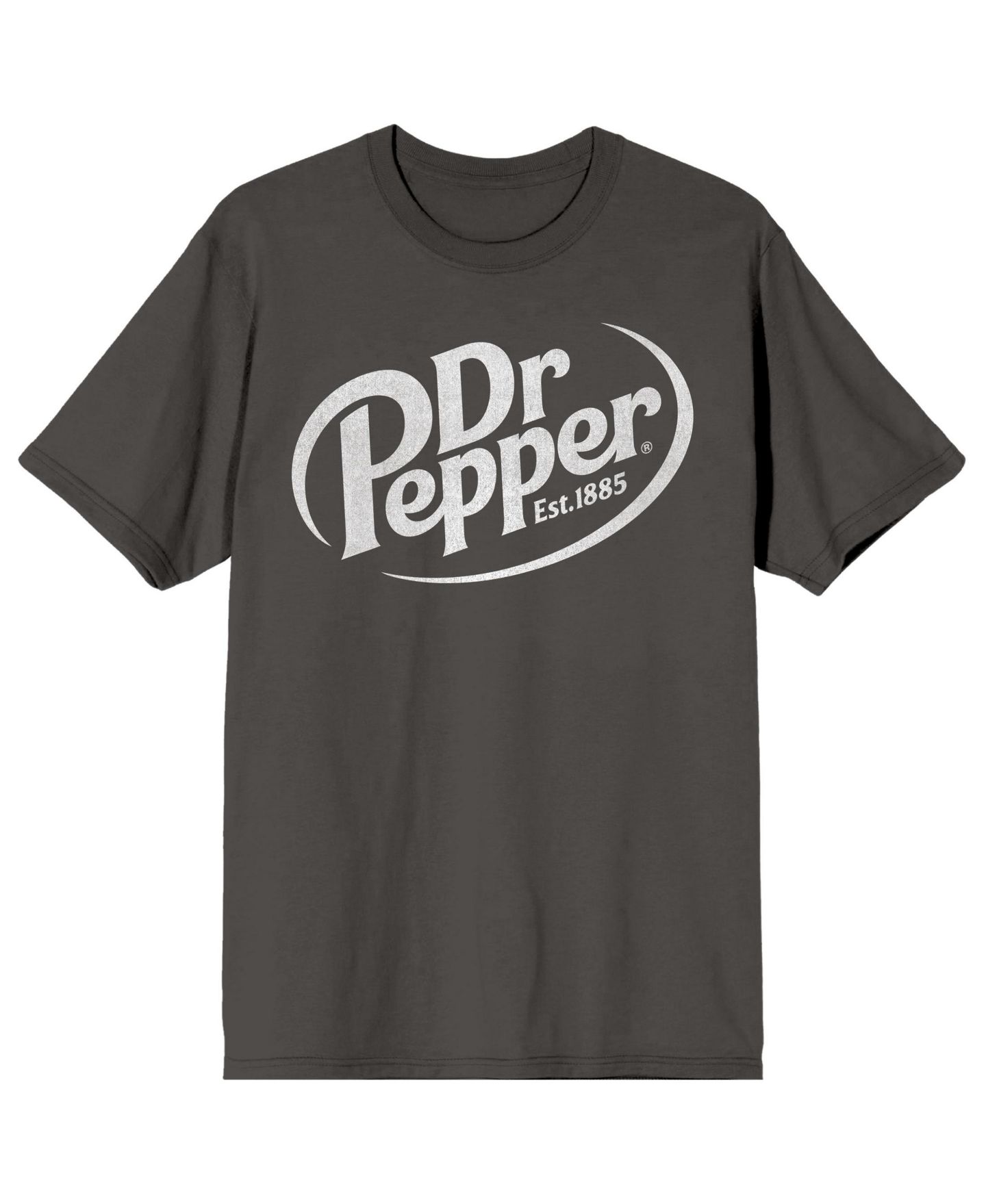 Мужская футболка Dr. Pepper White Logo Adult Charcoal Crew Neck Short Sleeve, цвет: Угольный — фото 1