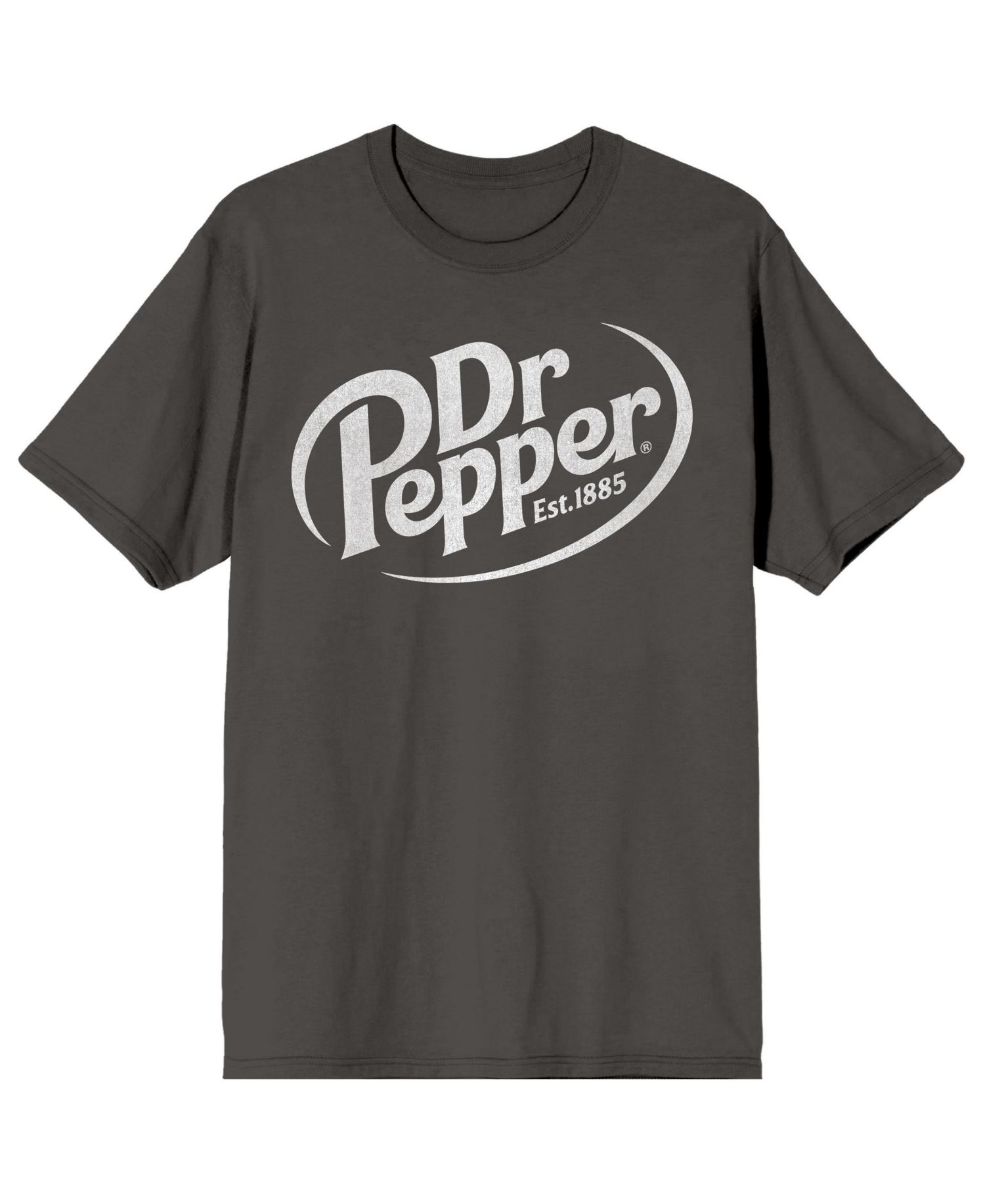 Men's White Logo Adult Charcoal Crew Neck Short Sleeve T-shirt