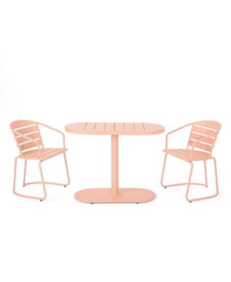 3-Piece Retro Modern Outdoor Bistro Set with Oval Table