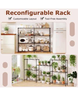 4-Tier Metal Storage Shelving Unit with V-Shaped Wire Rack and 1000 LBS Capacity