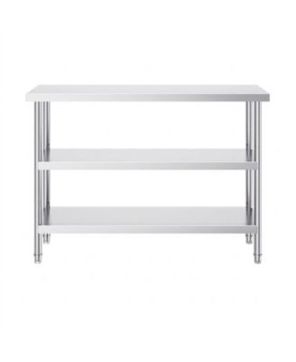 Stainless Steel Food Prep Table 14 x 48 x 34 in with Adjustable Undershelf for Kitchen