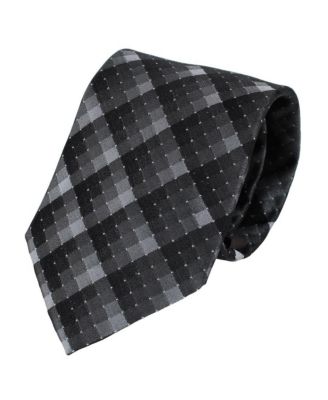Men's Falcon Grey and Silver Micro Square Business Silk Necktie