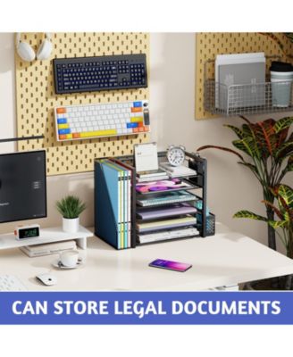 6 Tier Desk File Organizer Letter Tray Pen Holder