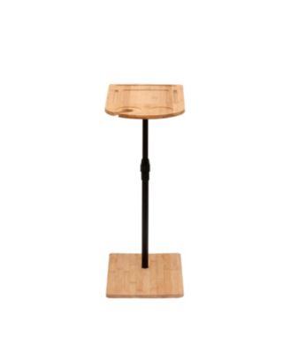 Adjustable Bamboo C-Shaped Couch Tray Table Coffee Table with Oval and Rectangle Design