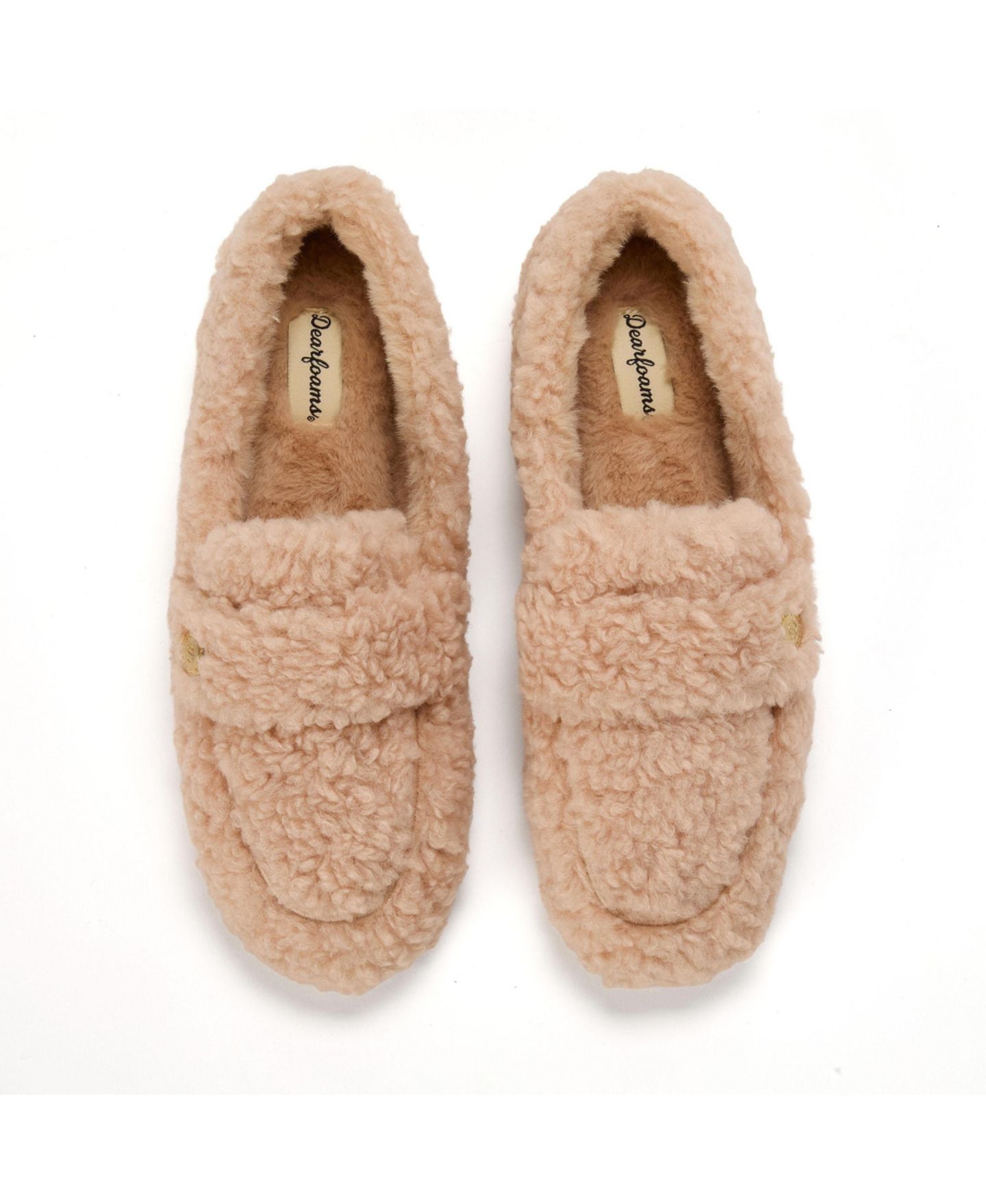 Женские тапочки Dearfoams Madeline Luxe Teddy Loafer Slipper, цвет: Латте — фото 4