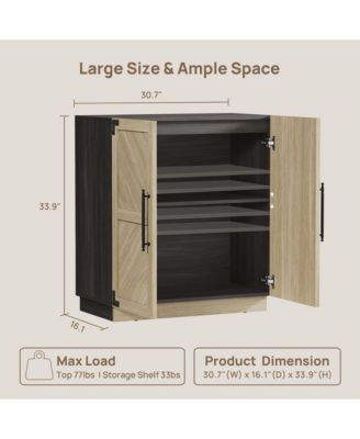 Sideboard Buffet Cabinet Farmhouse Storage Adjustable Shelves Living Room Entryway