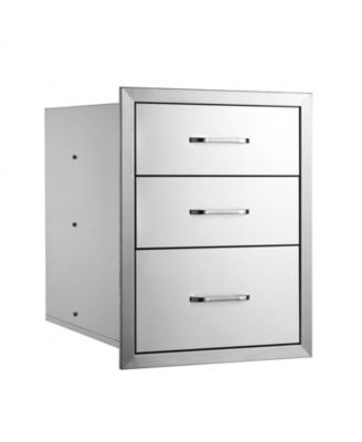 Outdoor Kitchen Stainless Steel BBQ Triple Access Drawers 18in x 23in x 23in