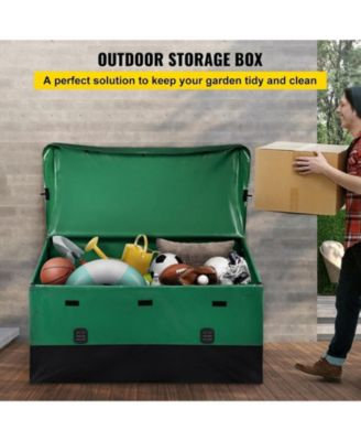 150 Gallon Waterproof PE Tarpaulin Outdoor Storage Box for Garden and Poolside