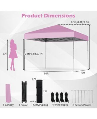 10x10 ft Outdoor Pop-Up Canopy Tent with Carry Bag & Stakes
