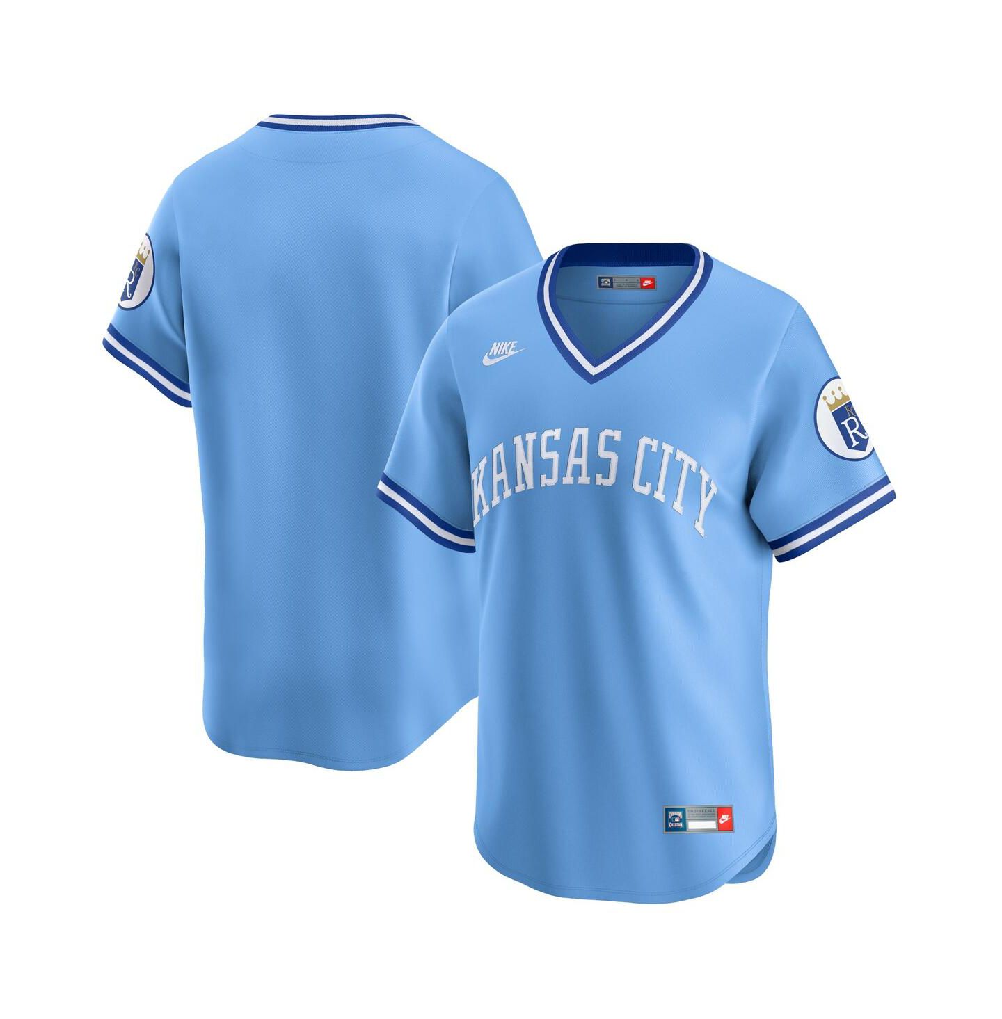 Мужской топ Nike Light Blue Kansas City Royals Cooperstown Collection Limited Jersey — фото 1