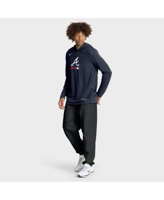 Men's Navy Atlanta Braves Authentic Collection Dri-FIT Long Sleeve Hoodie