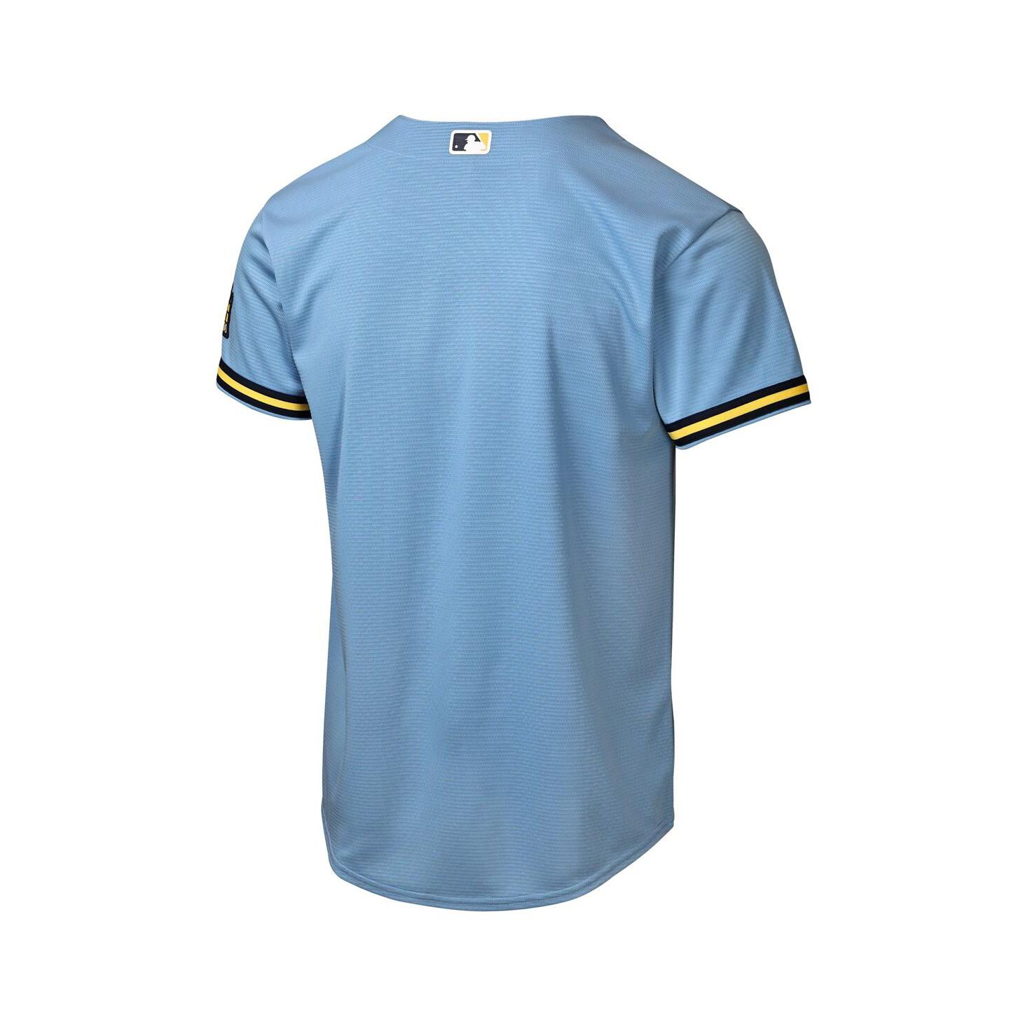 Детское джерси Nike Milwaukee Brewers Road Stadium, Powder Blue — фото 3