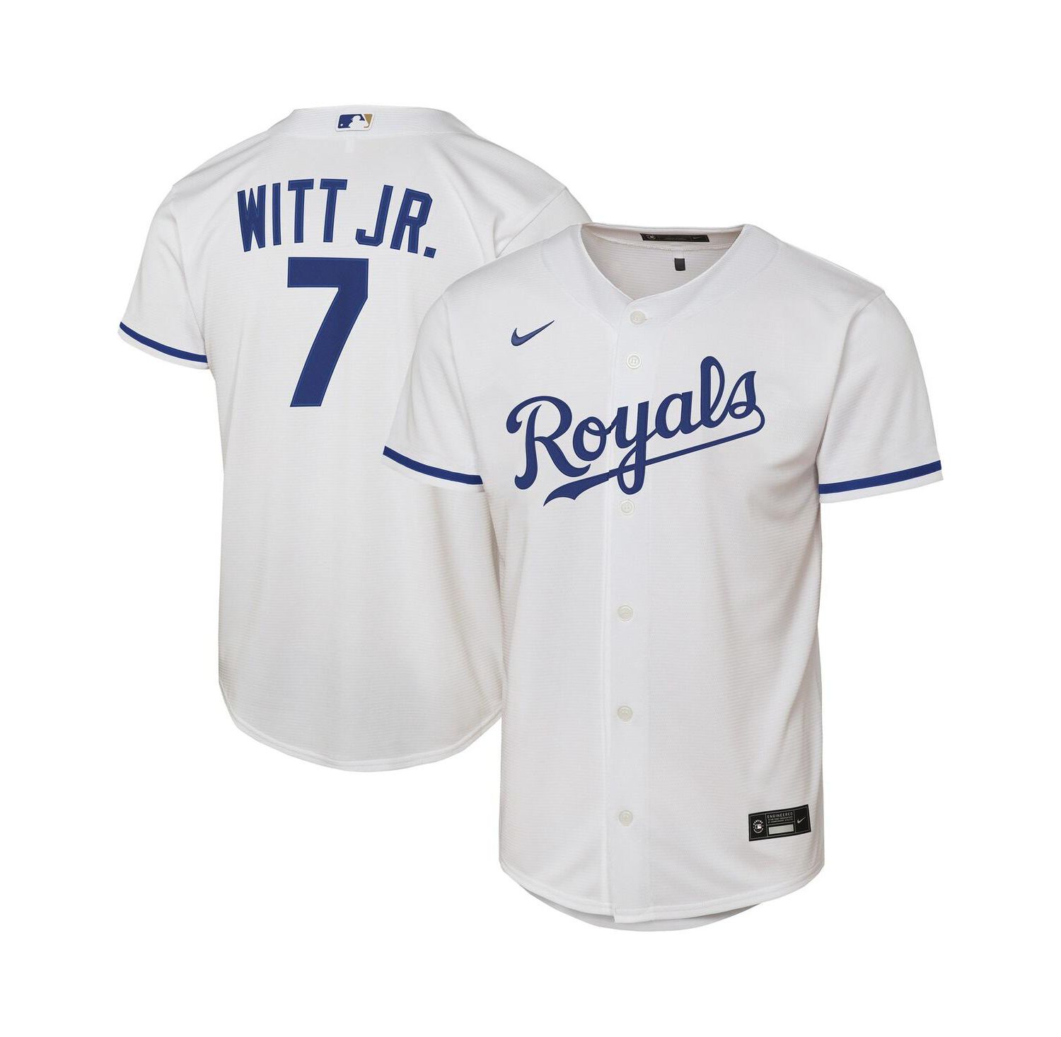 Big Boys and Girls Bobby Witt Jr. White Kansas City Royals Home Replica Player Jersey