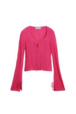 Women's T-shirt With Snap Fasteners And Tie