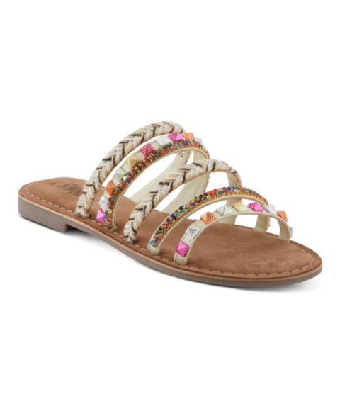 Женские сандалии Azura Intoxicate Flat with Multiple Strap Closure, цвет: Молочный белый разноцветный