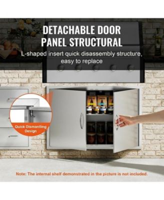 Double Stainless Steel BBQ Access Door 39W x 26H in for BBQ Island Grilling