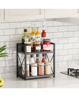 2 Tier Countertop Spice Rack Organizer