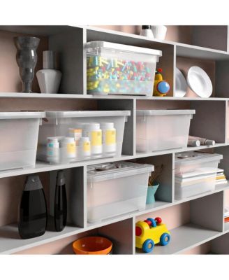 6-pack 7 Qt Stackable Latch Storage Box with Handle