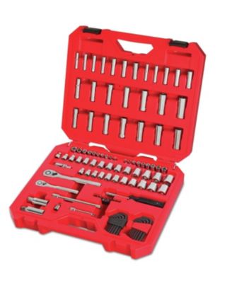 Socket Set 1/4 & 3/8 Inch Drive SAE Metric 105-Piece Mechanics Tool Kit