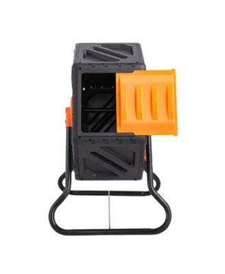 18.5-Gal Rotating Compost Tumbler Bin with Sliding Door and Steel Frame
