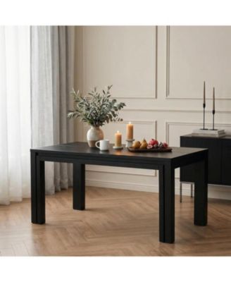 Rectangular Dining Table for 6 People, Farmhouse Kitchen Table, Wooden Dining Table