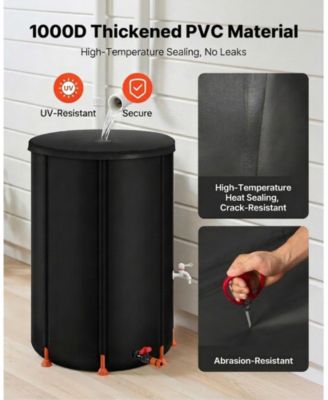 100 Gallon Collapsible Rain Barrel Portable Water Collection Barrel With Spigot